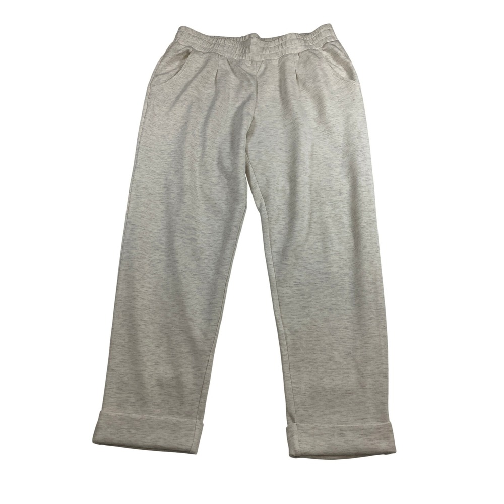 Varley DoubleSoft Pleated‎ Cuffed Sweatpants Oatmeal Marl XL Loungewear Joggers